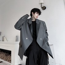 가을더블페플리벳장식루즈남성정장코트투톤KK86/P215