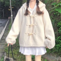 떡볶이 양털 뽀글이 시어링 에코 퍼 자켓 숏 하프 반 코트 인조 페이크 아우터 SY