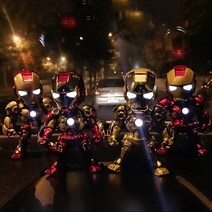 LED 아이언맨 피규어 어벤져스 차량용 자동차 방향제, Iron Man Air Outlet - 블랙