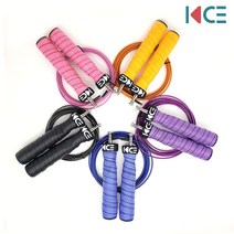 KCE 와이어줄넘기 크로스핏줄넘기 선수용 스피드 복싱 다이어트 쌩쌩이 줄넘기, 파스텔핑크