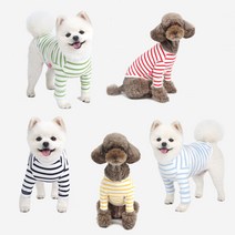 모모스페이스 강아지옷 대형견 5XL 티셔츠 애견옷 소형견 중형견 실내복 스트라이프, 네이비
