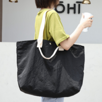 원덜트 가벼운 무지 나일론 에코백 데일리 빅사이즈 투웨이 보부상 가방