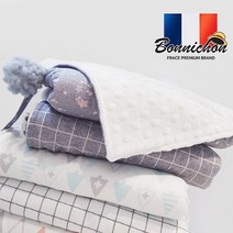 [Bonnichon]프랑스 보니숑 타이블랭킷/스몰사이즈/무형광 아기담요, 타이블랭킷(스몰)-캔디트리블루(무형광)