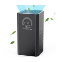 Muliap 침실용 공기 청정기 H13 트루 헤파 필터 99 97% 연기 산불 입자 먼지 및 애완 동물 비듬 제거 24db 조용한 데스크탑 청정기 침실 사무실 거실 주방용 KJ15, Black
