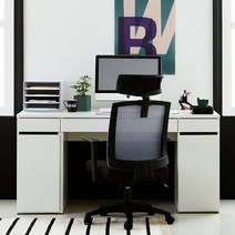 한샘 샘스마트 책상+확장수납장 (컬러 택1), 색상:화이트(A)