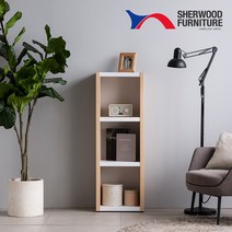 [쉐우드가구][착불배송]샤인 수납형 모던 400 3단 책장, 월넛