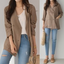 봄 여름 린넨자켓 더블노카라자켓 하프자켓