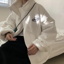 여성롱코트 가을 겨울 캐시미어코트 rimocy 하라주쿠 양면 착용 램 울 코트 여성 2022 지퍼 업 플러시 자켓 여성 스탠드 칼라 따뜻한 자켓