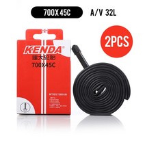 바이크 오토바이 블랙박스 자전거 액션캠 룸미러 KENDA-자전거 내부 튜브 700C 23C 25C 35C 45C 카메라 프레스타 밸브 산악 타이어 챔버 공기 2 개, [24] 700x45c AV32L