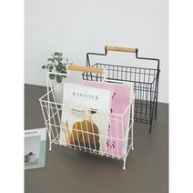 병원용 이동식 심플 철제 손잡이 잡지 보관함 잡지수납 잡지꽂이 가구, 블랙