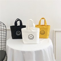 에코백 스마일 토트백 도시락 가방 실내화 캔버스백 미니 보조 KK89