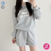 바비팩토리 여성 상하의 세트 스판 너무편한 맨투맨+반바지 트레이닝복 세트