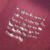 35개 여성 실버색상 써지컬 미니 귀걸이 세트