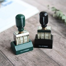 레트로 날짜스탬프 다이어리꾸미기 유럽식 데코장식 스탬프 2color, 옵션선택, 블랙