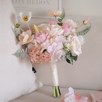 셀프웨딩부케부토니에SET - 핑크튤립앤양귀비, 부케+부토니에