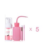 Lanthome 속눈썹 연장 샴푸 세트 메이크업 접착제 제거 폼 딥 클리닝 이발사 여성 개인 살롱 가정용 100ml, [02] 5 pcs