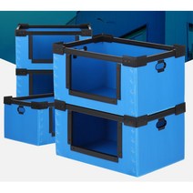 베란다 pp 오픈형 다단적재박스 이사용 포장박스 장난감상자 포장재 덴푸라 택배박스 관공사 정리 덴프라, 물류 중 파랑