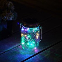 야외 인테리어 빌라 정원 꾸미기 가든 조명 분위기등 테라스 정원배치, 싱글-태양광 메이슨병-컬러