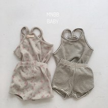 미니봉봉 베베 멤버세트 와플나시티 반바지 2종 실내복세트