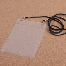 그룹단체여행 목걸이이름표 국내 해외여행 산악회모임참가자 리더 인솔자 명찰 줄포함, 2.세로 검정