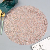 테이블 매트 히비스커스 라 꽃 Bronzing PVC 플레이스 매트 중공 절연 코스터 패드 테이블 그릇 홈 크리스마스 장식 내열성, D rose