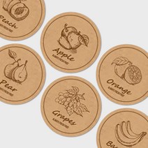 페토닷컴 친환경 크라프트지 원형 스티커 제작 주문 인쇄 라벨, N-크라프트지-100mm, 1000매