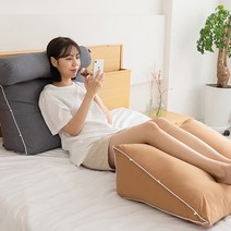 V 바나나빌딩 포근해 삼각 등받이 쿠션 대형 미니필로우 편안한휴식 임산부 노인 허리보호, 네이비