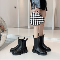 양사이드 스판 둥근코 여성부츠워커 블랙로우 블랙미들 베이직 민자 심플 워커