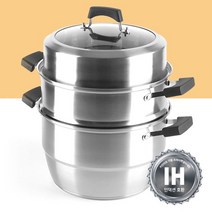 키친플라워 4단 스텐 찜기 찜솥 찜냄비 30cm 인덕션 대형 곰국 만두 야채 고구마 대게