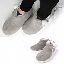 USB 온열신발 실내부츠 그레이 보온실내화 발난로, 1개