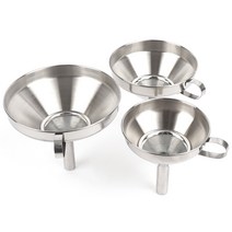 국산 올스텐 거름망 깔대기 홀 깔대 요리용 갈대기 깔때기 철망 담금주 식용유 페트병 곡물 과실주 기름 거르기 소분 거름 쌀 음식 여과 소스 손잡이 다용도 소 중 대, 3호