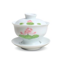 [박씨상방] 고급 백자 연화문 개완, 단품