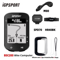 GPS측량기 휴대용 gps 측량기 IGPSPORT BSC200 자전거 GPS 컴퓨터 블루 ANT 2.6 인치 방수 무선 스톱워치 파워 미터, [06] S200 M0 SPD HR40