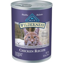 블루 버팔로 윌더니스 치킨 그레인 프리 고양이 사료 통조림, 3-oz case of 24