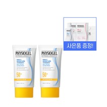 피지오겔 DMT 마일드 릴리프 선크림 40ml 무기자차 SPF 50+ PA++++ 2개+ DMT로션 50ml + 레드수딩 AI 마스크 2개 쇼핑백 증정 166877, 마일드릴리프선크림 40ml 2개+증정 3종