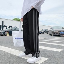DFMEI 가을 스트라이프 트레이닝 팬츠 남한국판 트렌드 스트레이트핏 ins 항풍 조거 캐주얼 팬츠