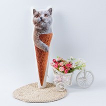 반려동물 고양이 강아지 포토쿠션 diy 아이스크림 콘 이색 쿠션 주문제작 선물 사진쿠션 포토인형 양면인쇄, A타입