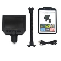 디지털 현미경 4 3 인치 HD LCD 스크린 디스플레이 충전식 600 배 돋보기 알루미늄 합금 스탠드 확대경, [02] No 02, 02 No 02