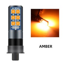 시그널램프2pcs canbus pw24w pwy24w led 전구 흰색 3030 led 12smd 방향 지시등 audi bmw ford drl 주간 조명 방수, 노란색