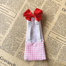 닭 기저귀 가금류 애완 오리 앵무새 거위 새 옷 반려닭 오리 옷 배설물 주머니 거위 방수, 체크 무늬 라이트 핑크