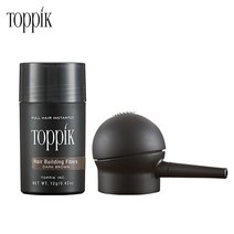 토픽 TOPPIK 토픽12g+에어펌프 천연 양모 케라틴 흑채 증모제, 1개, 토픽12g+에어펌프 어두운갈색