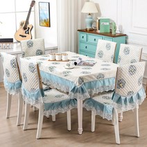 뉴타임즈4/ 의자커버 식탁 의자 커버 사계절 범용 의자 시트 세트 직사각형심플 가정용 XZ05 A25, 07 블루