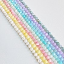 [DB4-023] 자개 라운드 3mm 볼 (1줄) 비즈 팔찌 목걸이만들기 DIY 재료, 블루