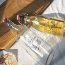 리얼즙즙 들기름 참기름 오일 간장 더치커피 담금주 각종 소스 병 다용도 유리 용기, 1000ml 2개