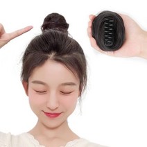 볼 케치 여자 올림머리 당고머리 똥머리 가발 집게핀, 없음, 블랙