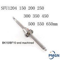 PMGN 가공 SFU1204 150 200 250 300 350 400 450 500 550 600 650 mm 콜드 롤러 볼 스크류 1204 단일 너트 포함 120297, 400mm, 400mm