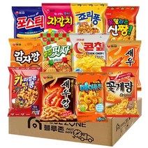 블루존 농심 크라운 빙그레 과자 12종 세트(새우깡+매운새우깡+감자깡+벌집핏자+포스틱+자갈치+카라멜메이플콘+신짱+죠리퐁+카라멜콘땅콩+콘칲+꽃게랑), 1세트