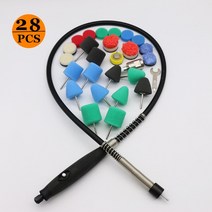 유연한 자동차 샤프트 광택 M14 스레드 연마 패드 드릴 버핑 키트 미니 로터리 폴리셔, 28PCS