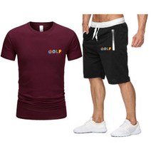 골프바지 2021GOLF프린팅 뉴타입 숏팬츠 면 T캐주얼티셔츠 쇼핑몰사이트 투피스 여름 반팔 세트 도매