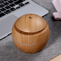 휴대용 미세먼지 공기청정기 라운드 커버 우드 그레인 USB 공기 가습기 다채로운 LED 램프 청정기 가정용, 03 Yellow Num1
